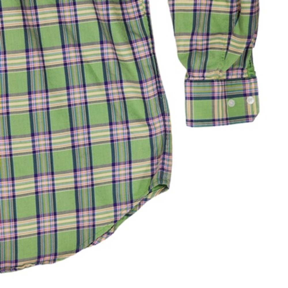 Bobby Jones Collection XS Button Down Shirt Mens 14.5-15 Plaid Green Blue Italy‎ - Picture 13 of 13